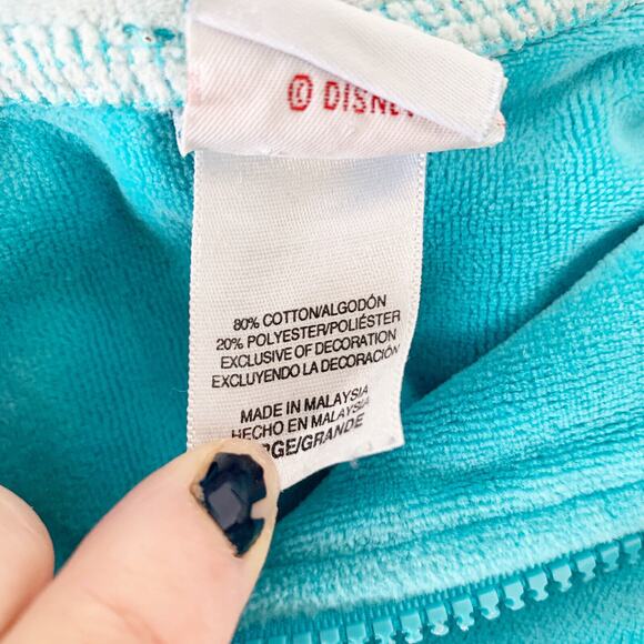 DISNEY Vintage Winnie Pooh Christmas Maxi Nightgown Pullover Robe Blue Womens L - Picture 7 of 9